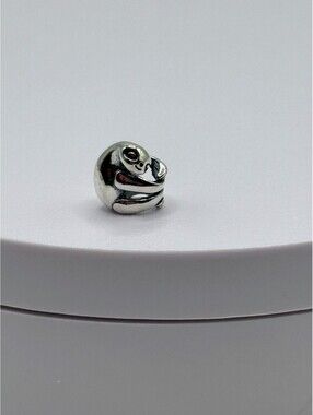 Sloth Large Hole Bead Charm Silver Snake Chain Bracelet "Good Things Take Time"